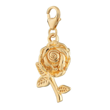 Gold Plated Rose Flower Charm by Lily Charmed