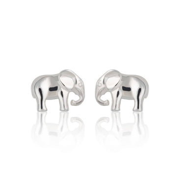Silver Elephant Stud Earrings by Lily Charmed