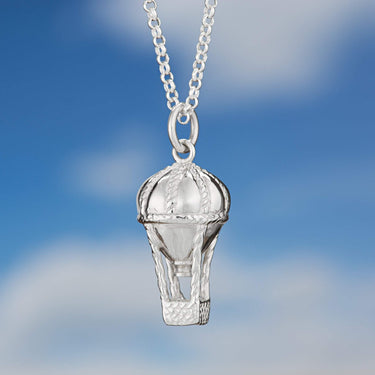 Silver Hot Air Balloon Charm Necklace | Lily Charmed