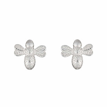 Silver Bee Stud Earrings - Lily Charmed