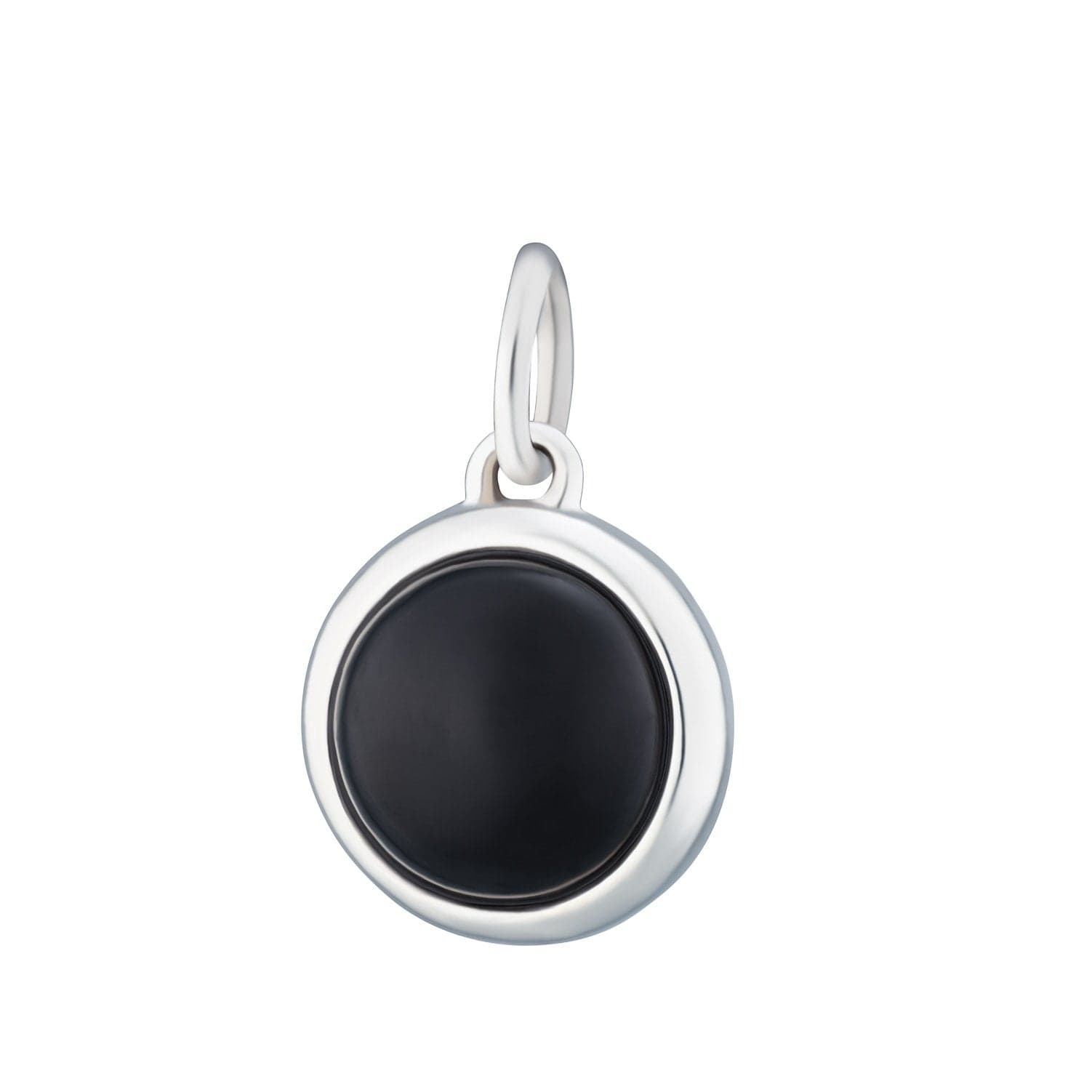 Silberner schwarzer Onyx-Heilstein-Charm (Schutz)