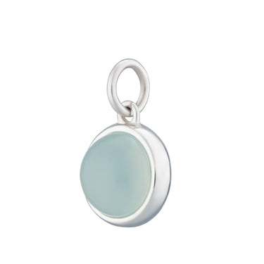 Silver Blue Agate Confidence Healing Stone Charm - Lily Charmed