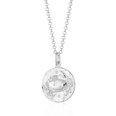 Silver Cancer Zodiac Necklace - Lily Charmed