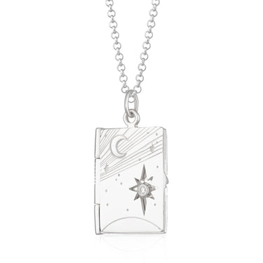 Silver Celestial Locket Necklace by Lily Charmed