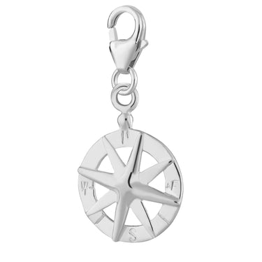 Silver Compass Charm | Silver Charms by Lily Charmed