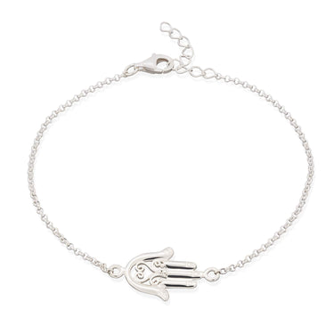 Silver Fatima Hand Charm Bracelet - Lily Charmed