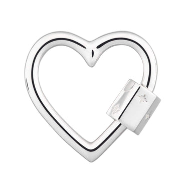 Silver Heart Carabiner Charm Lock by Lily Charmed