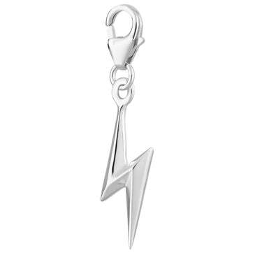 Silver Lightning Bolt Charm | Clip On & Slide On Charms | Lily Charmed