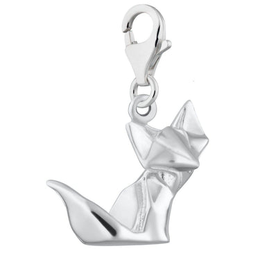 Silver Origami Fox Animal Charm by Lily Charmed