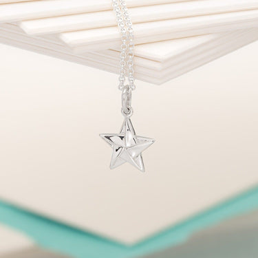 Silver Origami Star Charm Necklace by Lily Charmed