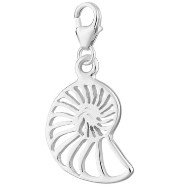 Silver Shell Slice Charm | Shell Charm Jewelery | Lily Charmed