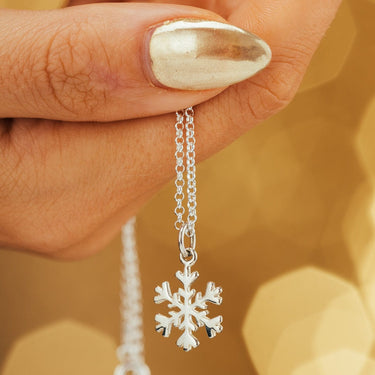 Silver Snowflake Charm Necklace | Christmas & Winter Necklaces by Lily Charmed
