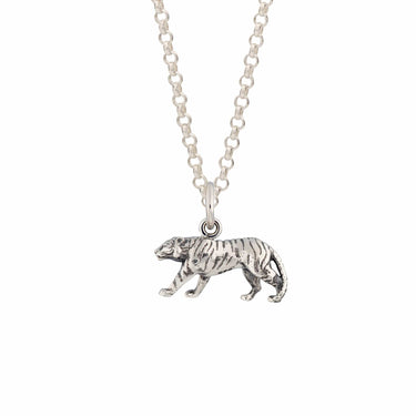 Silver Tiger Animal Charm Necklace | Lily Charmed