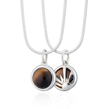 Silver Tigers Eye Courage Healing Stone Necklace | Lily Charmed