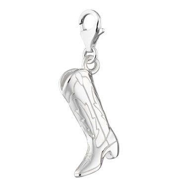 Silver Cowboy Boot Charm for Charm Bracelet | Lily Charmed