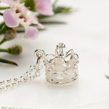 Silver Crown Necklace - Lily Charmed