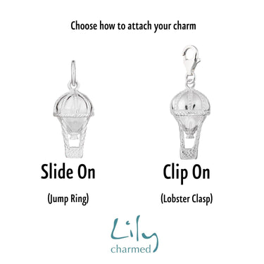 Silver Hot Air Balloon Charm | Silver Charms by Lily Charmed