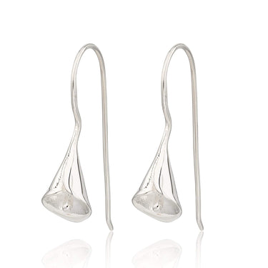 Silver Lily Flower Hook Earrings - Lily Charmed
