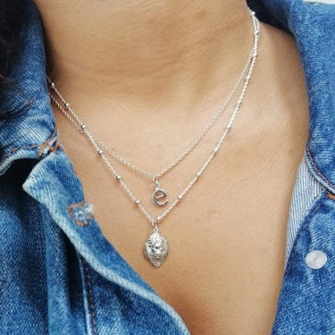 Silver Lion Head Satellite Chain Necklace | Lily Charmed