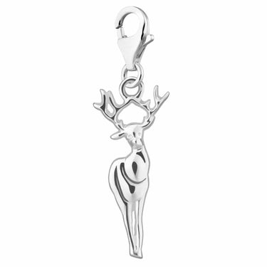 Silver Deer Charm | Christmas-themed Charm for Bracelet | Lily Charmed