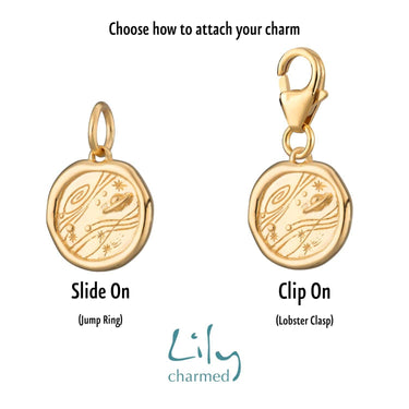 Gold Plated Manifest Trust Charm | Manifest Charm Jewellery | Lily Charmed