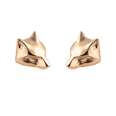 Gold Plated Fox Stud Earrings - Lily Charmed