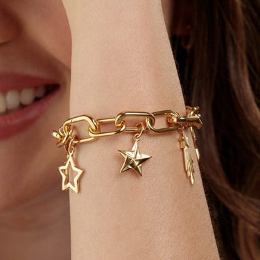 Gold Plated Open Star Charm | Gold Plated Charms by Lily Charmed