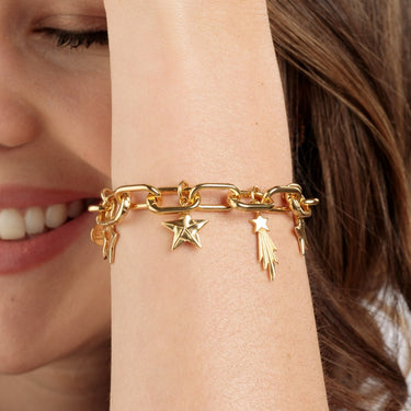 Gold Plated Shooting Star Charm for Charm Bracelet - Lily Charmed