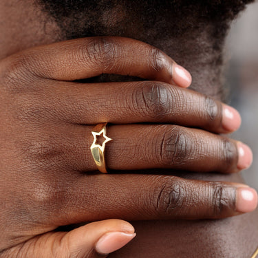 Gold Plated Open Star Ring