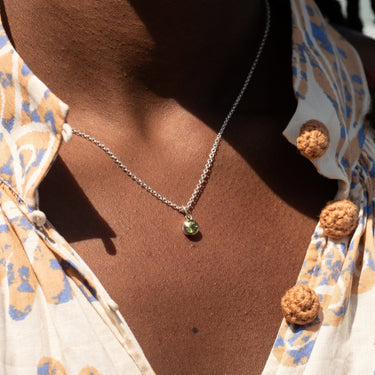 August Birthstone Necklace (Peridot) - Lily Charmed