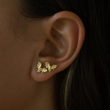 Gold Plated Bat Stud Earrings | Halloween Studs by Lily Charmed