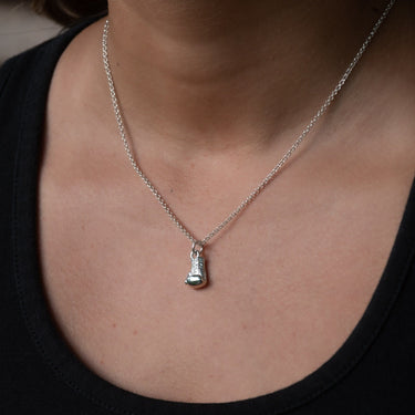 Silver Boxing Glove Charm Necklace | Lily Charmed