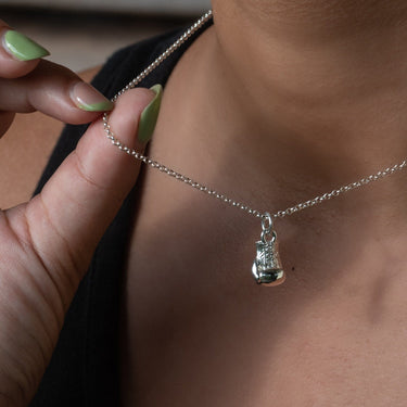 Silver Boxing Glove Necklace