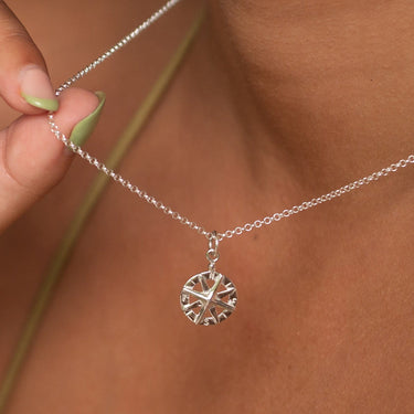 Silver Compass Necklace by Lily Charmed