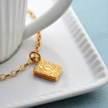 Gold Custard Cream Biscuit Charm | Biscuit Jewellery by Lily Charmed