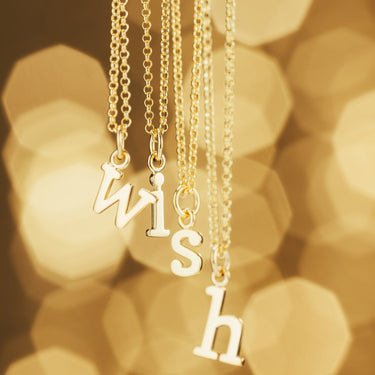 Gold Plated Letter Charm Necklace | Lily Charmed