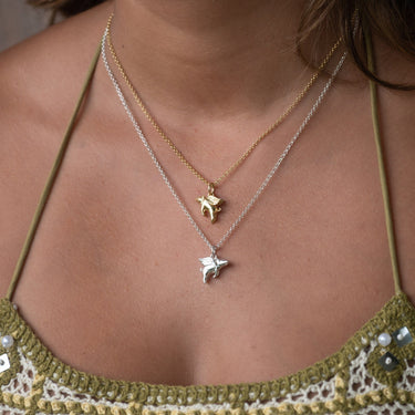 Gold Plated Flying Pig Charm Necklace by Lily Charmed