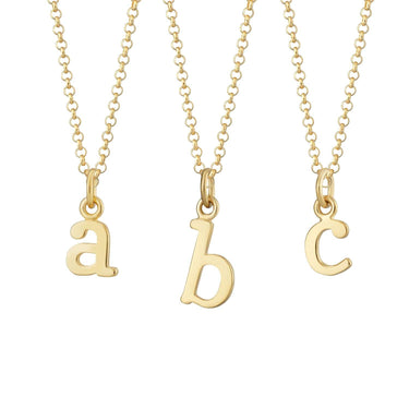 Gold Plated Letter Charm Necklace - Lily Charmed