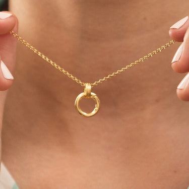 Gold Plated Hoop Component for Charm Collector Necklace