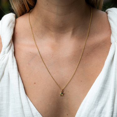 Gold Faceted Star Charm Necklace | Lily Charmed
