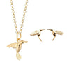 Gold Plated Hummingbird Jewellery Set With Stud Earrings - Lily Charmed