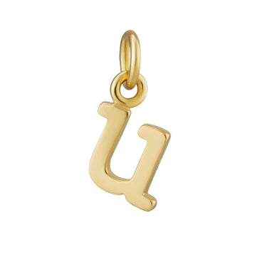 Gold Letter Charm U by Lily Charmed | Alphabet Charm for Bracelet