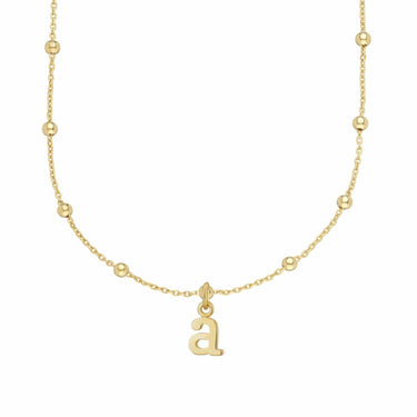 Gold Plated Satellite Chain Letter Necklace