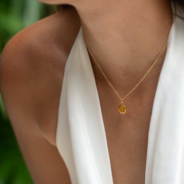 Gold Plated Yellow Lightning Resin Necklace by Lily Charmed