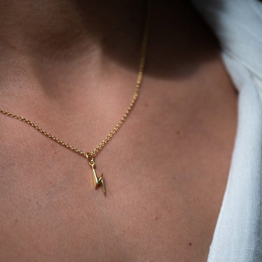 Gold Plated Lightning Bolt Necklace - Lily Charmed