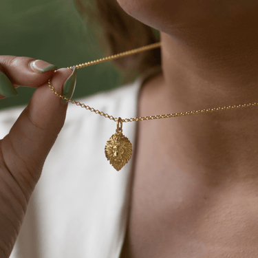 Personalised Gold Plated Lion Head Zodiac Necklace - Lily Charmed