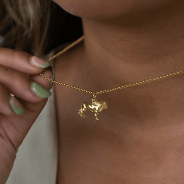 Personalised Gold Plated Lion Necklace - Lily Charmed