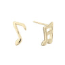 Gold Plated Music Note Stud Earrings | Lily Charmed