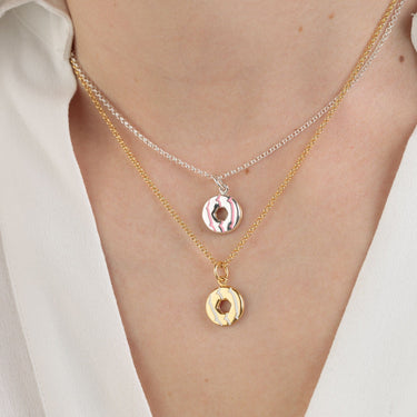 Gold Plated Party Ring Biscuit Necklace - Lily Charmed