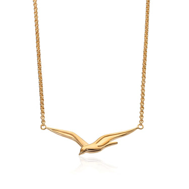 Gold Plated Soaring Bird Necklace | Bird Necklace by Lily Charmed